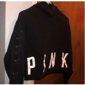 “Pink” Black hoodie